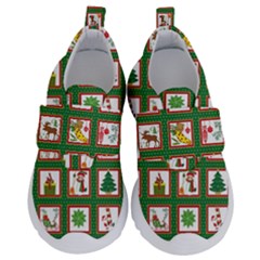 Christmas Paper Christmas Pattern Kids  Velcro No Lace Shoes by Pakrebo