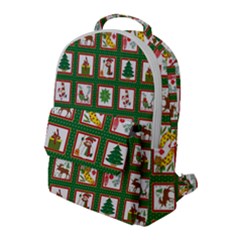 Christmas Paper Christmas Pattern Flap Pocket Backpack (large)