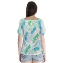 Pattern Feather Fir Colorful Color V-Neck Flutter Sleeve Top View2