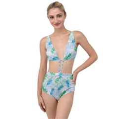 Pattern Feather Fir Colorful Color Tied Up Two Piece Swimsuit