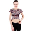 Background Floral Flower Stylised Crew Neck Crop Top View1