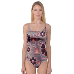 Background Floral Flower Stylised Camisole Leotard  by Pakrebo