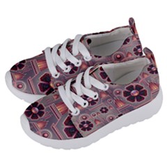 Background Floral Flower Stylised Kids  Lightweight Sports Shoes