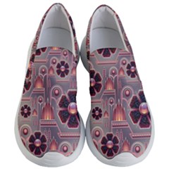 Background Floral Flower Stylised Women s Lightweight Slip Ons