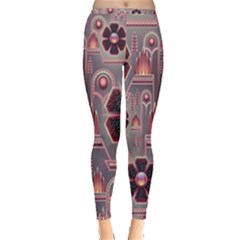 Background Floral Flower Stylised Inside Out Leggings