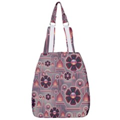 Background Floral Flower Stylised Center Zip Backpack