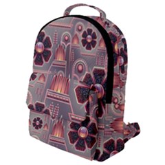 Background Floral Flower Stylised Flap Pocket Backpack (small)