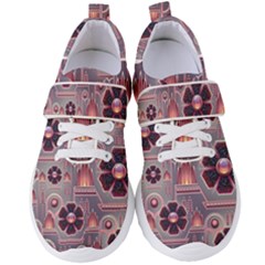 Background Floral Flower Stylised Women s Velcro Strap Shoes