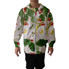 Christmas Bird Floral Berry Hooded Windbreaker (kids)