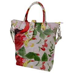 Christmas Bird Floral Berry Buckle Top Tote Bag by Pakrebo