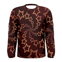 Gold Stars Spiral Chic Background Men s Long Sleeve Tee