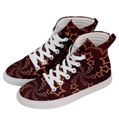 Gold Stars Spiral Chic Background Women s Hi-top Skate Sneakers