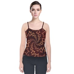 Gold Stars Spiral Chic Background Velvet Spaghetti Strap Top