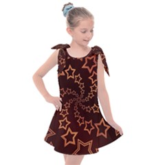 Gold Stars Spiral Chic Background Kids  Tie Up Tunic Dress