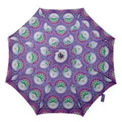 Background Floral Pattern Purple Hook Handle Umbrellas (small) by Pakrebo