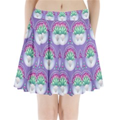 Background Floral Pattern Purple Pleated Mini Skirt by Pakrebo