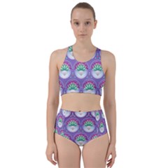 Background Floral Pattern Purple Racer Back Bikini Set by Pakrebo