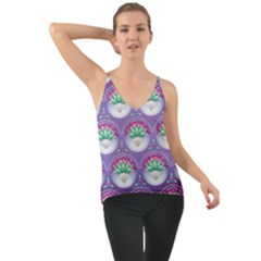 Background Floral Pattern Purple Chiffon Cami by Pakrebo