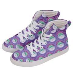 Background Floral Pattern Purple Men s Hi-top Skate Sneakers