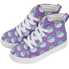 Background Floral Pattern Purple Kids  Hi-top Skate Sneakers by Pakrebo