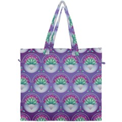 Background Floral Pattern Purple Canvas Travel Bag