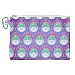 Background Floral Pattern Purple Canvas Cosmetic Bag (xl)