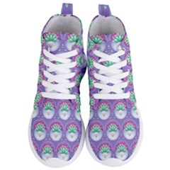 Background Floral Pattern Purple Women s Lightweight High Top Sneakers