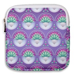 Background Floral Pattern Purple Mini Square Pouch