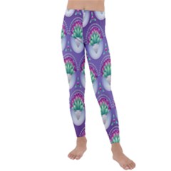 Background Floral Pattern Purple Kids  Lightweight Velour Leggings