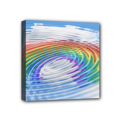 Rainbow Clouds Intimacy Intimate Mini Canvas 4  X 4  (stretched) by Pakrebo