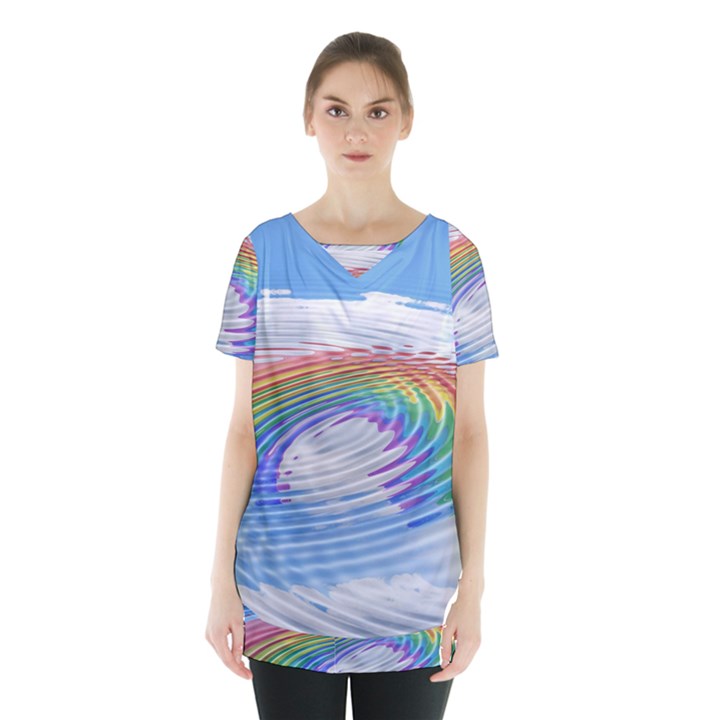 Rainbow Clouds Intimacy Intimate Skirt Hem Sports Top