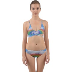 Rainbow Clouds Intimacy Intimate Wrap Around Bikini Set by Pakrebo