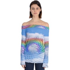 Rainbow Clouds Intimacy Intimate Off Shoulder Long Sleeve Top