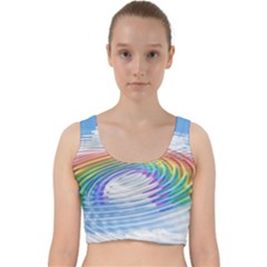 Rainbow Clouds Intimacy Intimate Velvet Racer Back Crop Top