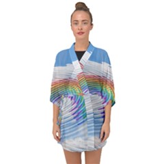 Rainbow Clouds Intimacy Intimate Half Sleeve Chiffon Kimono