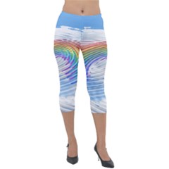 Rainbow Clouds Intimacy Intimate Lightweight Velour Capri Leggings 