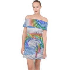 Rainbow Clouds Intimacy Intimate Off Shoulder Chiffon Dress