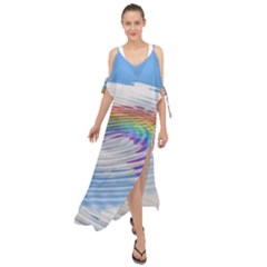 Rainbow Clouds Intimacy Intimate Maxi Chiffon Cover Up Dress