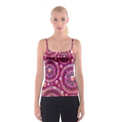 Abstract Background Floral Glossy Spaghetti Strap Top by Pakrebo