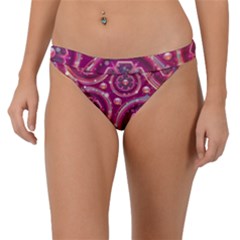 Abstract Background Floral Glossy Band Bikini Bottom