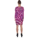 Abstract Background Floral Glossy Asymmetric Cut-Out Shift Dress View2