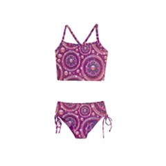 Abstract Background Floral Glossy Girls  Tankini Swimsuit