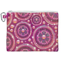 Abstract Background Floral Glossy Canvas Cosmetic Bag (xxl)