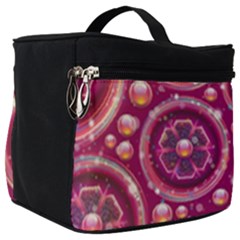 Abstract Background Floral Glossy Make Up Travel Bag (big)