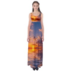 Sunset Dawn Sea Sun Nature Empire Waist Maxi Dress by Pakrebo