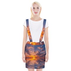 Sunset Dawn Sea Sun Nature Braces Suspender Skirt by Pakrebo