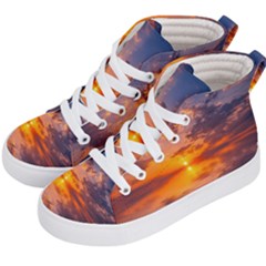 Sunset Dawn Sea Sun Nature Kids  Hi-top Skate Sneakers