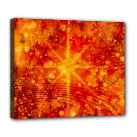 Christmas Star Snow Snowfall Deluxe Canvas 24  X 20  (stretched) by Pakrebo