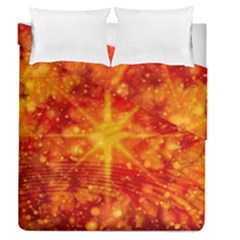 Christmas Star Snow Snowfall Duvet Cover Double Side (queen Size) by Pakrebo