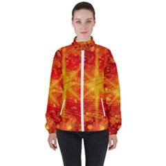 Christmas Star Snow Snowfall High Neck Windbreaker (women)